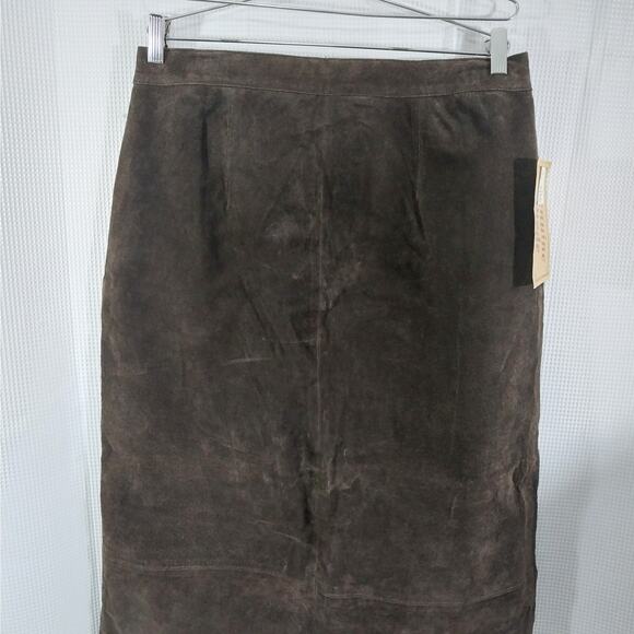NWT! FASHION BUG! COCOA BROWN GENUINE SUEDE LEATHER PENCIL STYLE SKIRT! SZ 18 - Picture 3 of 12